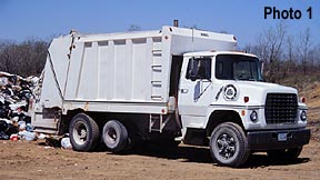 Photo 1: garbage truck