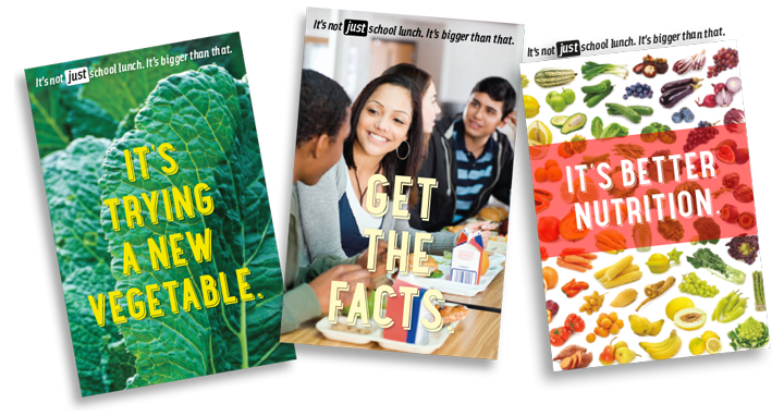 School lunch promotional material covers.