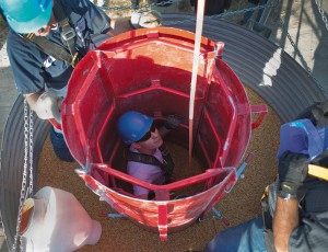 A simulated grain bin rescue.