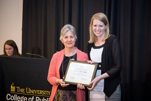 Kelsey Feller receives the MPH Milford E. Barnes Award