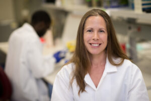 A portrait of Kelly Baker, professor of Occupational and Environmental Health at the University of Iowa College of Public Health.