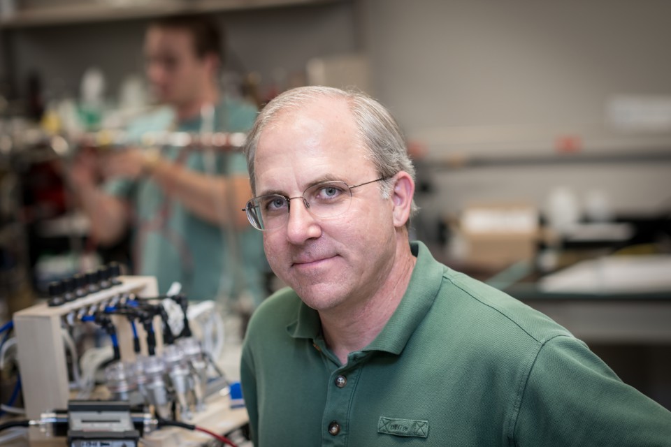 A portrait of Patrick O'Shaughnessy, professor of Occupational and Environmental Health at the University of Iowa College of Public Health.