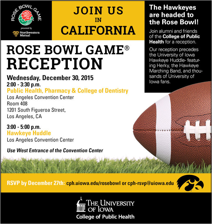 Invitation to the 2016 Rose Bowl Reception