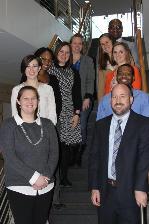 Ten members of the newly formed Alumni Relations Advisory Council. Left side, from top: Nikki Knapp, Katie Jones, Shardé Hameed, Michelle Formanek, Desiree Einsweiler. Right side, from top: Dwight Ferguson, Stephanie Kliethermes, Danielle Pettit-Majewski, David-Erick Lafontant and Steve Slessor. Not pictured: Tom Hart.