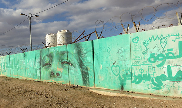 The fence surrounding Zaatari refugee camp