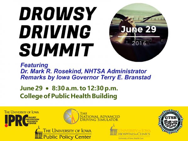 poster for Drowsy Driving Summit held 