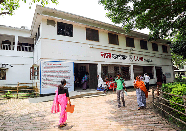 Outside of LAMB hospital in northwest Bangladesh 