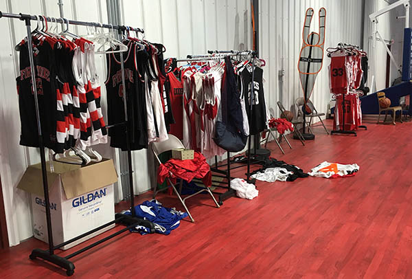 uniforms await games at Athletics for Education and Success in Fort Dodge