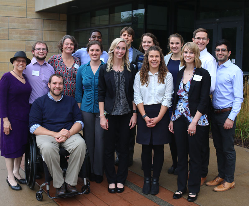 Group photo of UI and Iowa State University students who were chosen as winners of the 2017 One Health Day Student Events Competition for their efforts to organize the second annual Iowa One Health Conference.