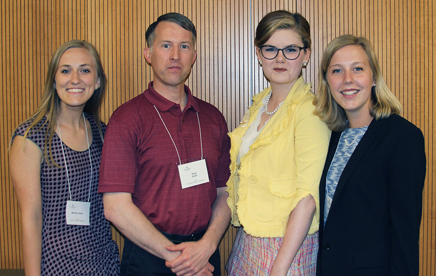 photo of Michelle Smith, Prof. Brian Smith, Tabitha Peter, and Sara Magnuson