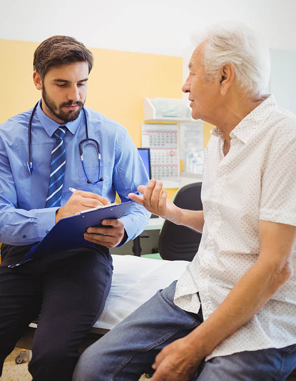 Patient consulting a doctor in the hospital