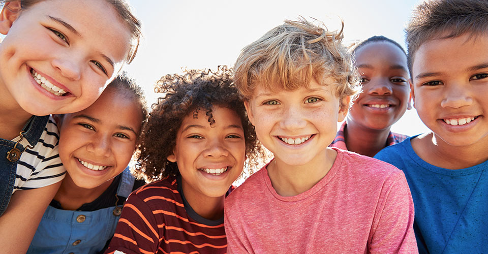 portrait of smiling kids