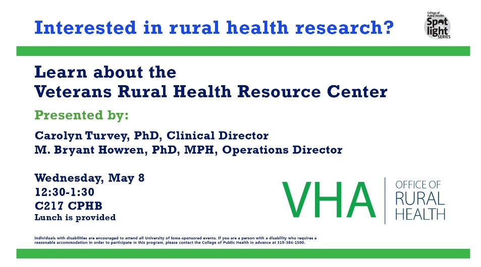 Veterans Rural Health Resource Center presentation flye