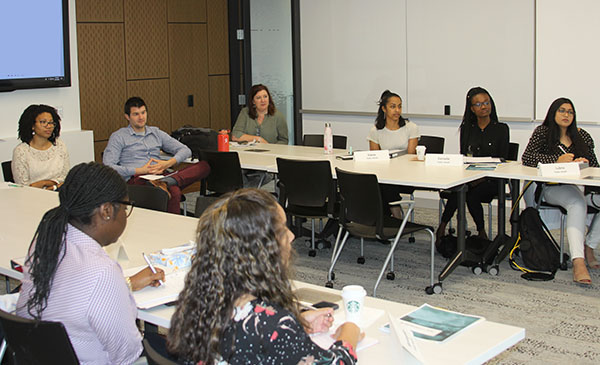 Students listening to the policy and advocacy panel