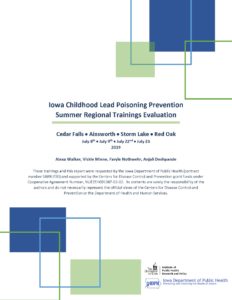 Iowa Childhood Lead Poisoning Prevention Summer Regional Trainings Evaluation