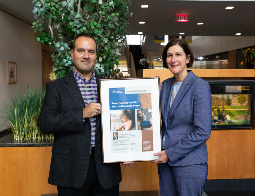 George Wehby and Edith Parker at the 2019 Distinguished Faculty Lecture