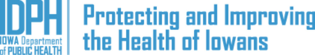 Iowa Department of Public Health logo and slogan: Protecting and Improving the Health of Iowans