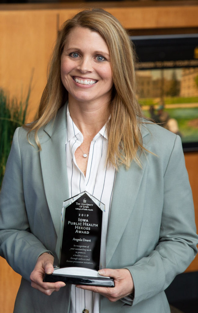 Angela Drent, winner of the 2020 Iowa Public Health Heroes Award