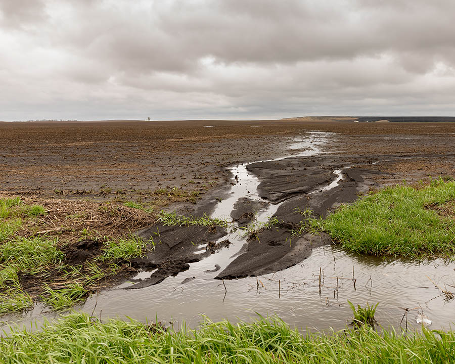 flooded farm field in the Midwest