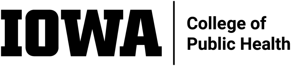 Click to download a black SVG of the horizontal version of the University of Iowa College of Public Health logo on a transparent background.