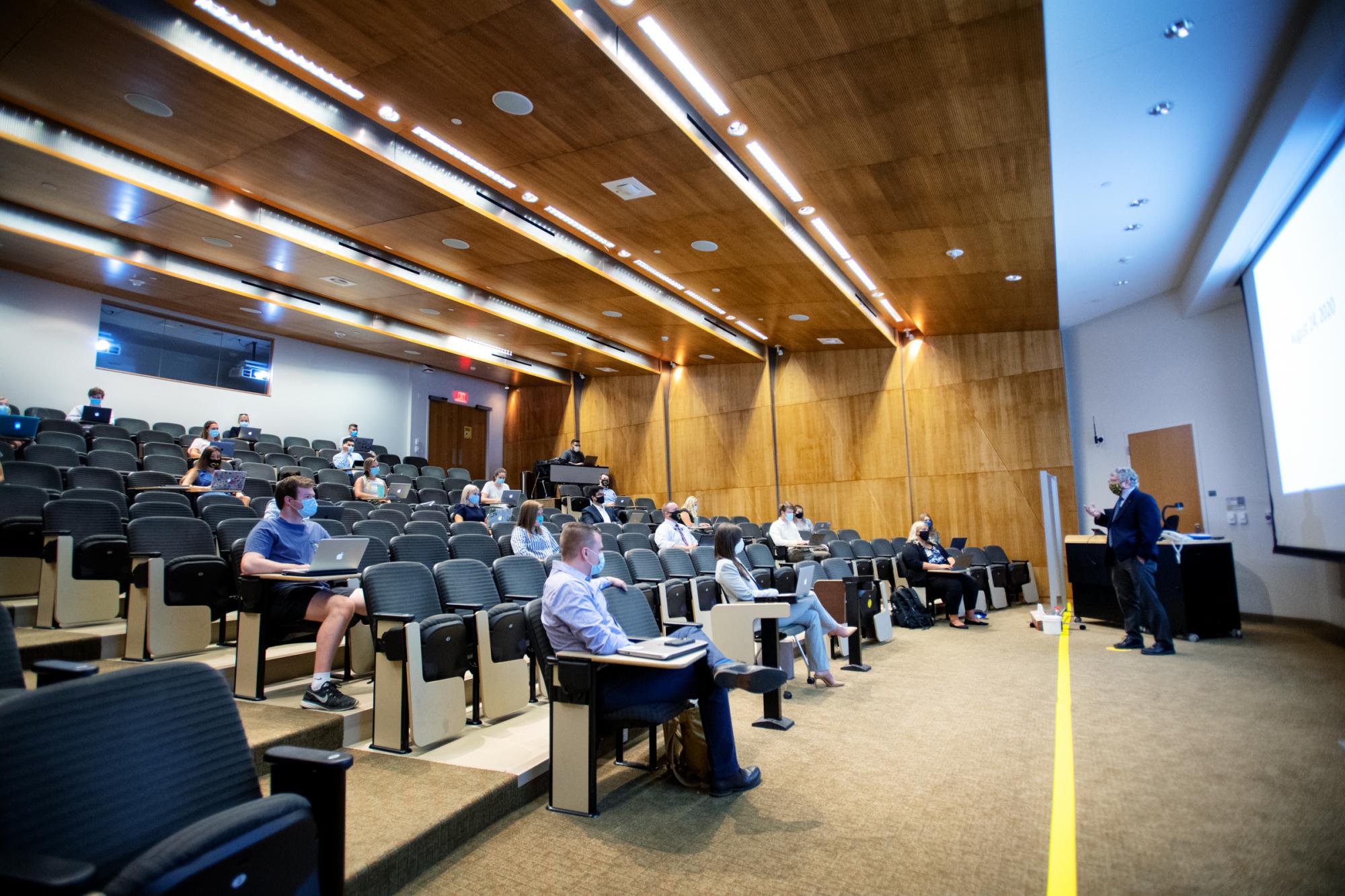 Tom Vaughn teaches a class in Callaghan Auditorium