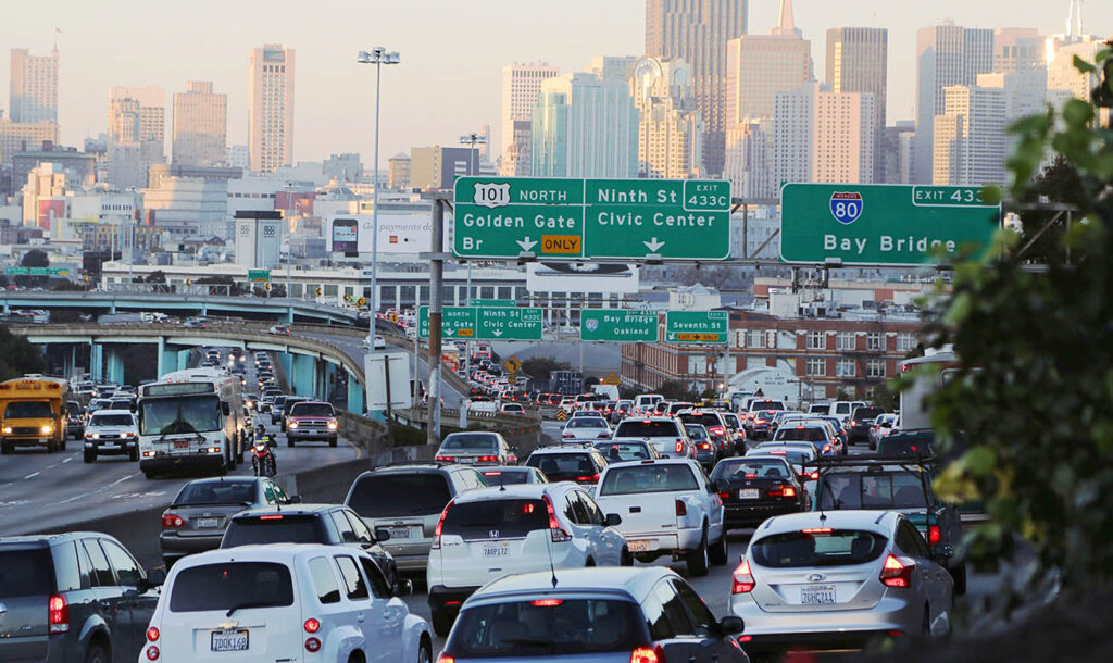 traffic jam in large city