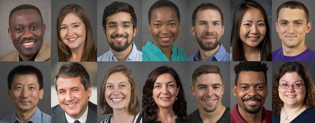 Collage of portraits of Biostatistics faculty, staff, and students.