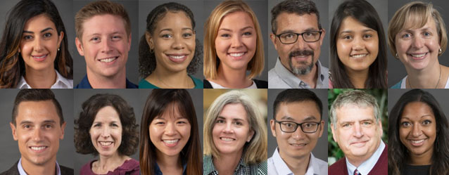 Collage of portraits of Occupational and Environmental Health faculty, staff, and students.