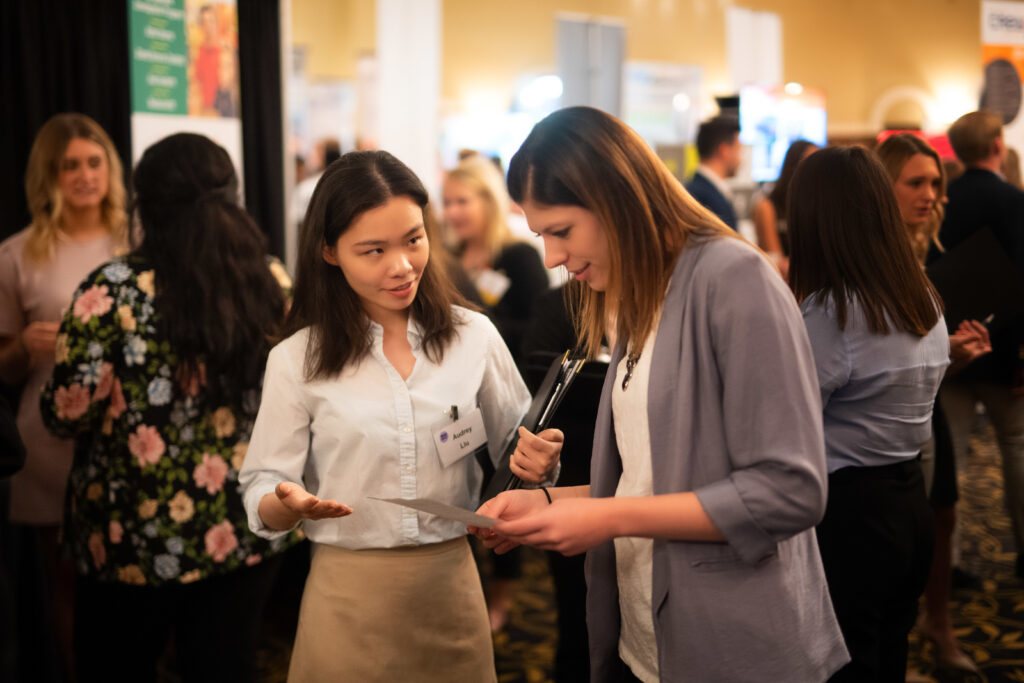 University of Iowa students at a job and internship fair