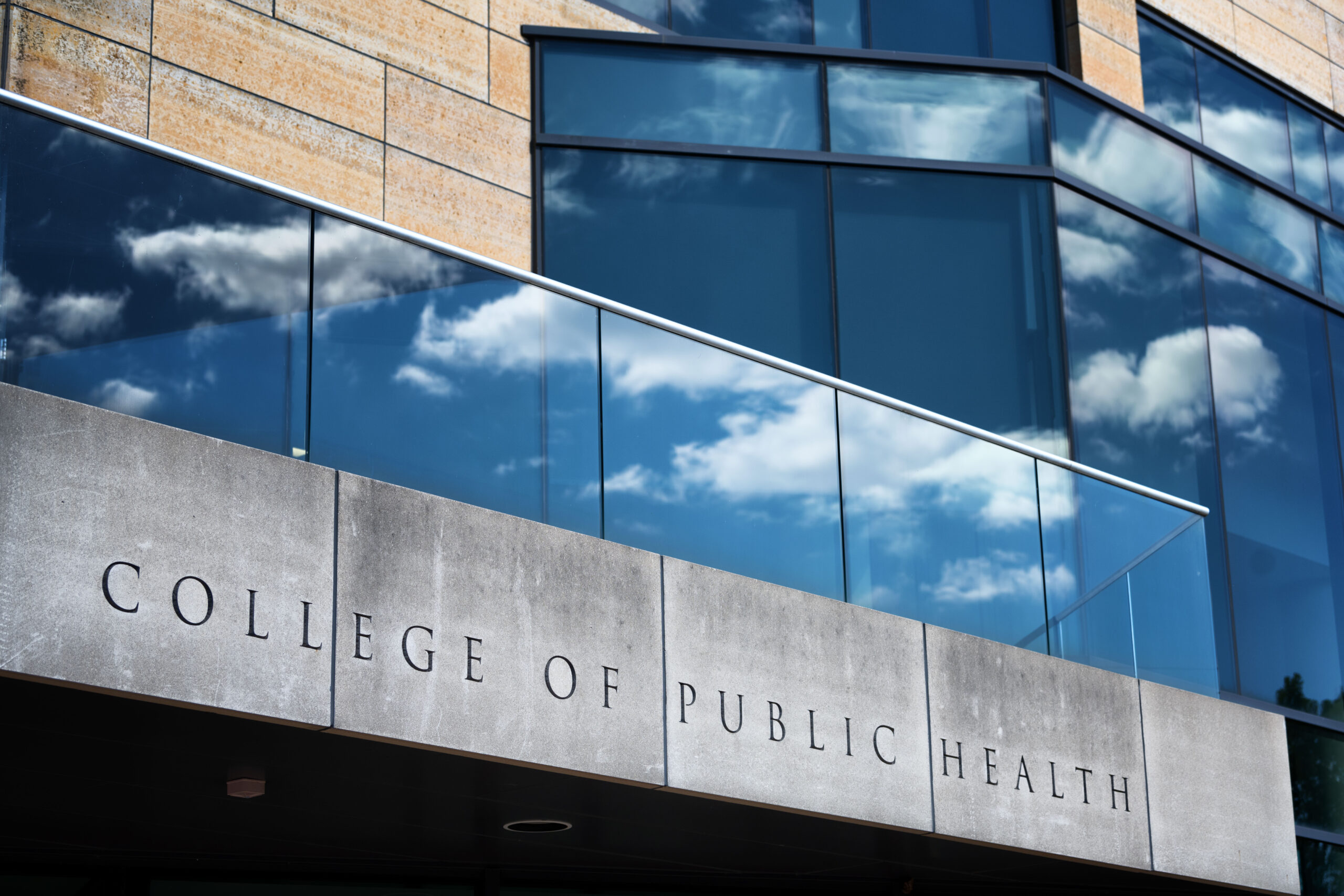 College of Public Health sign on the College of Public Health Building