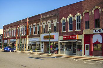 Image of Main Street in a small town.