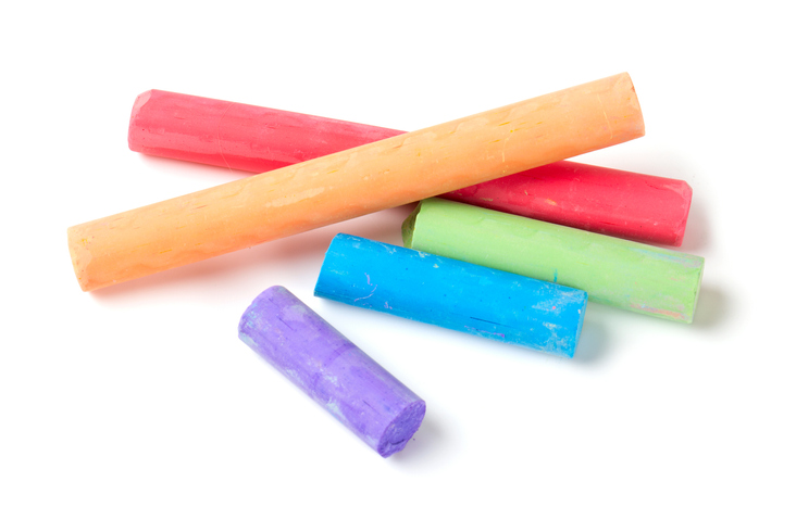 chalk stick in different colors