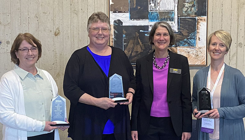 2022 Iowa Public Health Heroes. From left to right: Charla Schafer, Kathy Leinenkugel, Edith Parker, Tai Burkhart.