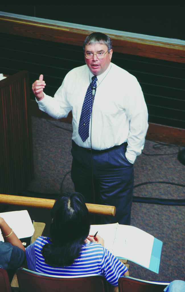 Professor Charles Lynch teaching a class