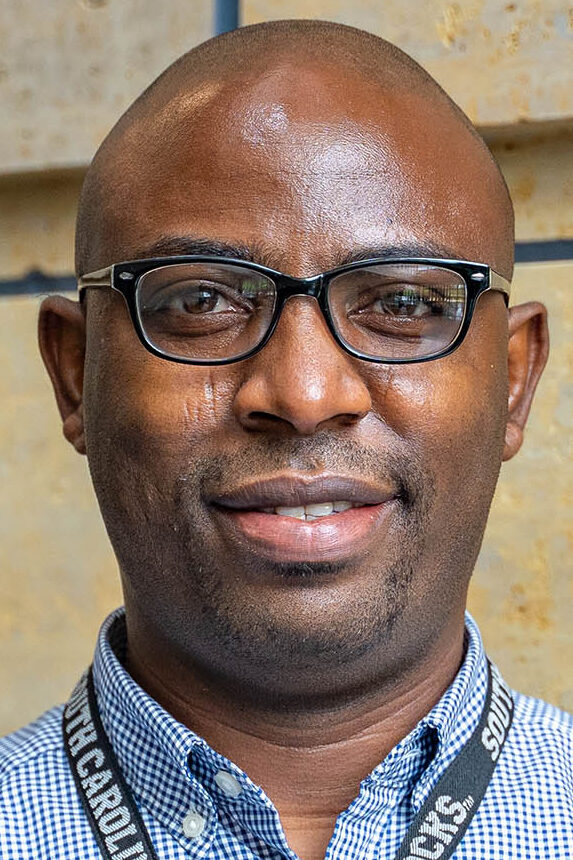 Portrait of Oluwafemi Adeagbo, professor in the Department of Community and Behavioral Health at the University of Iowa College of Public Health