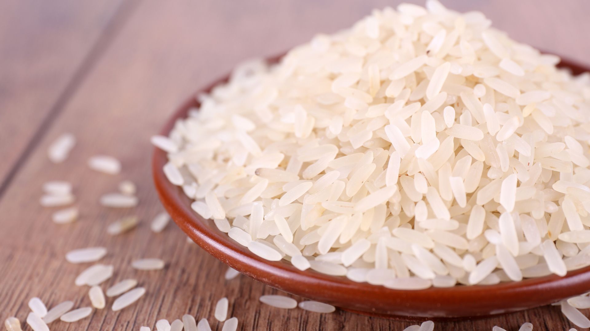 rice in a bowl on a table