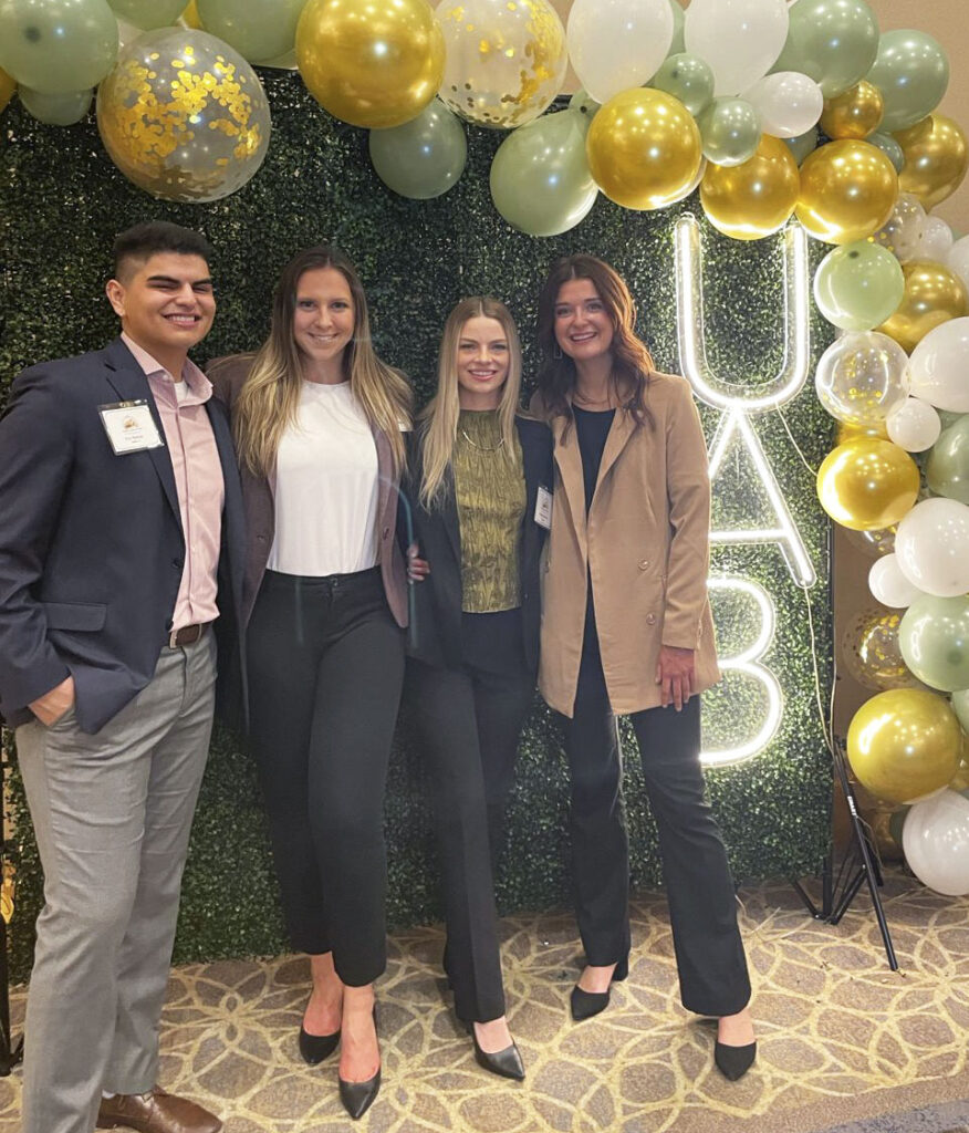 MHA students Eric Ramos, Johanna Knutson, Sidney Smolik, and Abigail Wegner at the 2023 UAB Case Competition