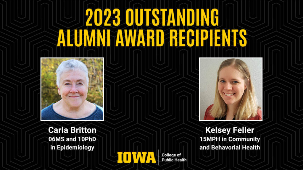 2023 Outstanding Alumni Award recipients Carla Britton and Kelsey Feller.