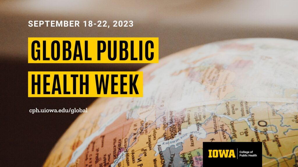 Global Public Health Week 2023 and photo of globe