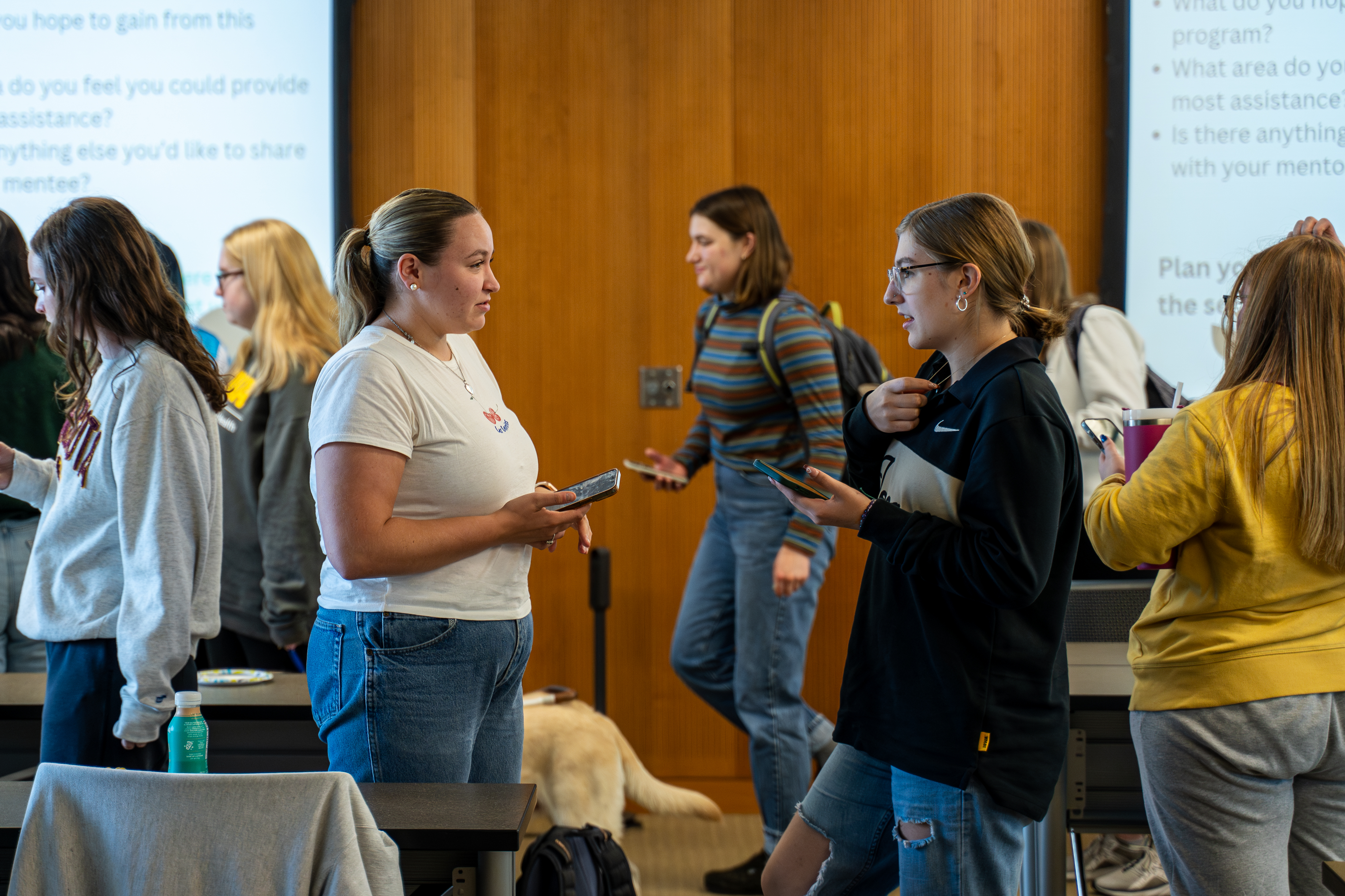 Students attending class in CPH lecture hall