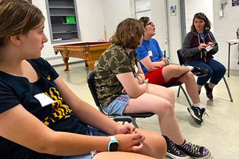 Students in a classroom participating in One Eight in Davenport