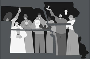 illustration of workers in the midwest