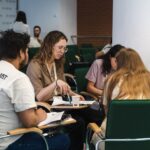 students working on a group project