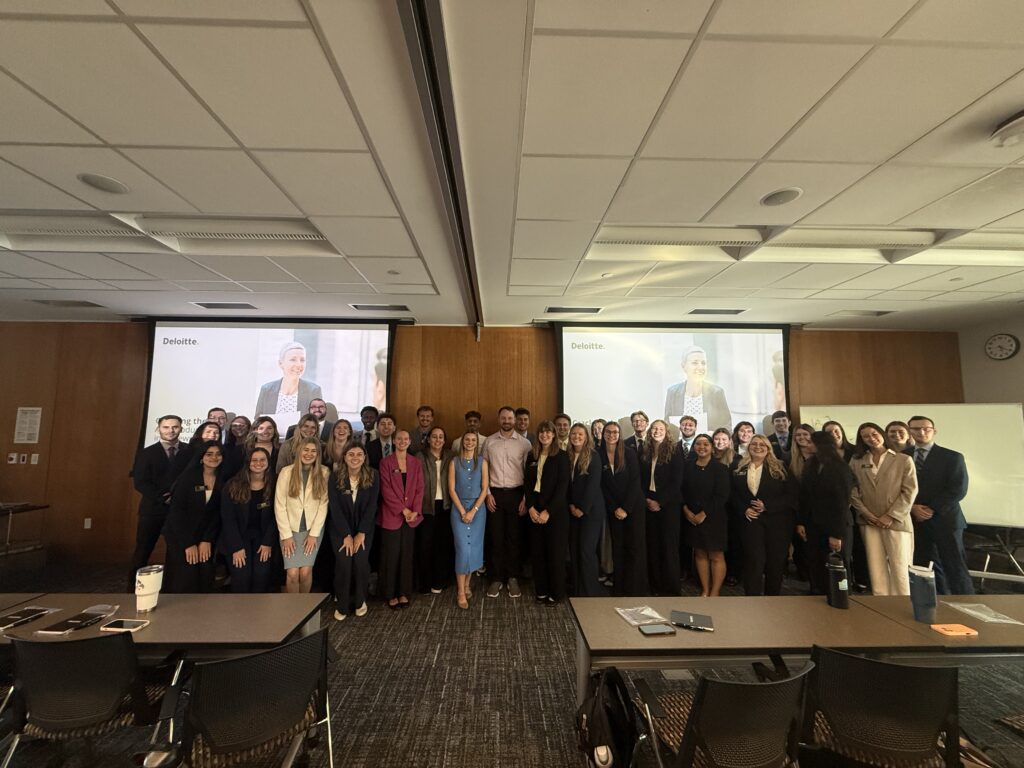 MHA students with Deloitte