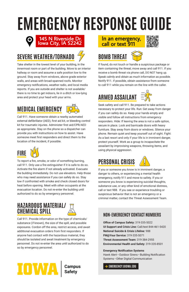 Preview image of the CPHB Emergency Response Guide poster.