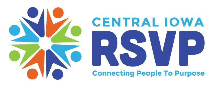 Central Iowa RSVP logo: Connecting People to Purpose